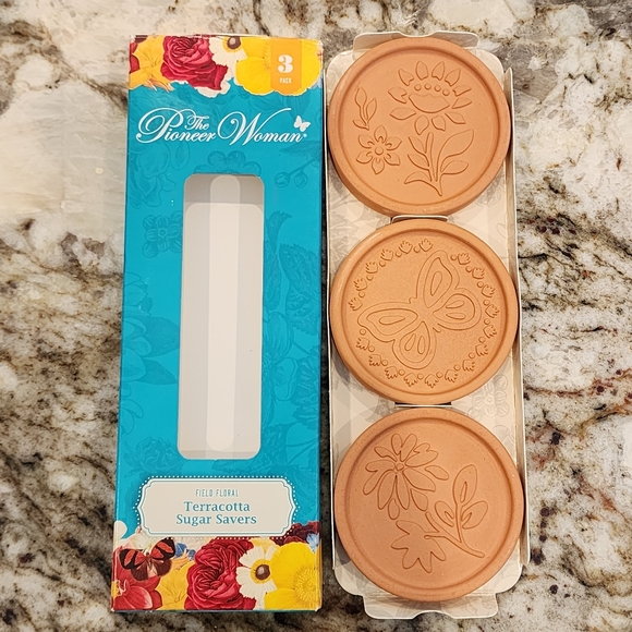 🔴NEW The Pioneer Woman 3-Piece Terracotta Sugar Savers Set - Field Floral - Picture 16 of 16
